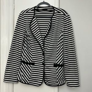 Black and white striped blazer